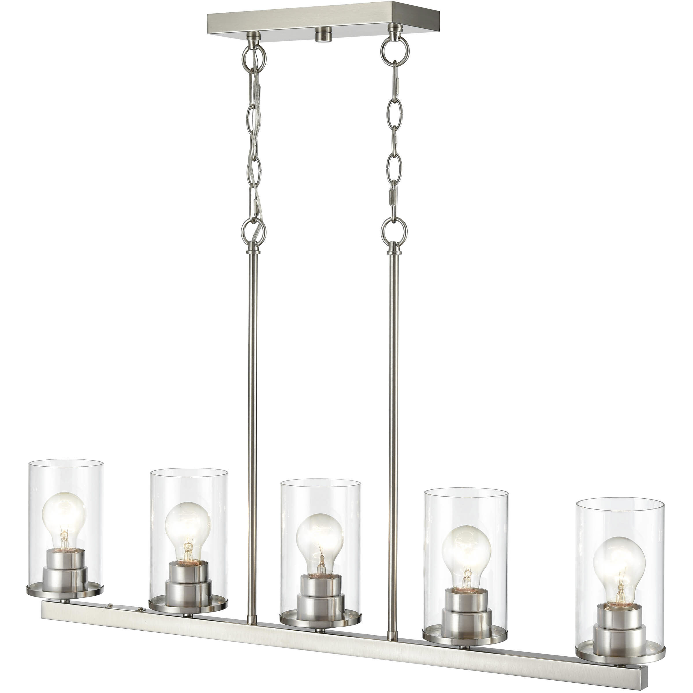 Verlana 5 Light 35 inch Brushed Nickel Linear Chandelier Ceiling Light
